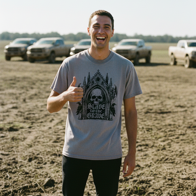 SLAVE TO THE GRAVE - CATHEDRAL X VICIOUS LIMBS - REVERSE DYED TEE