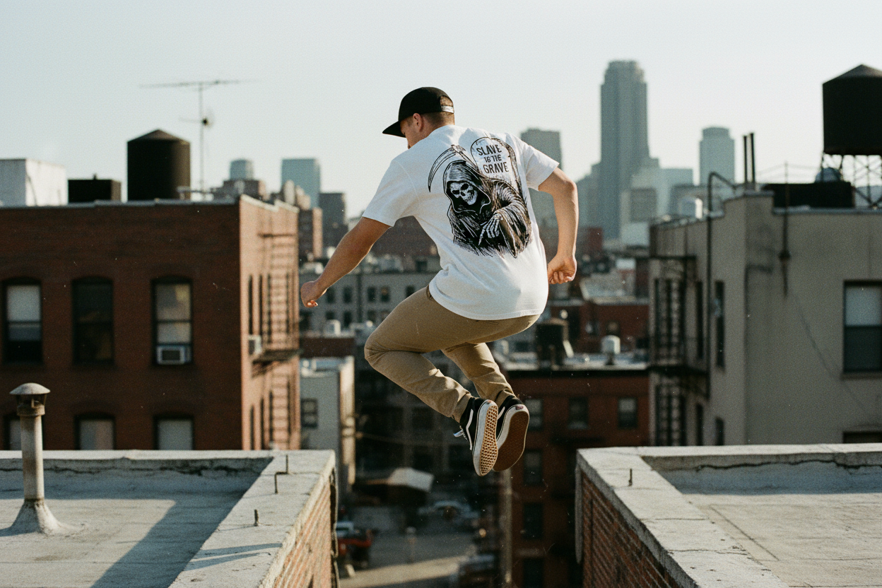 SLAVE TO THE GRAVE 4TH X VICIOUS LIMBS - Snow Wash Raw-Hem Boxy T-shirt