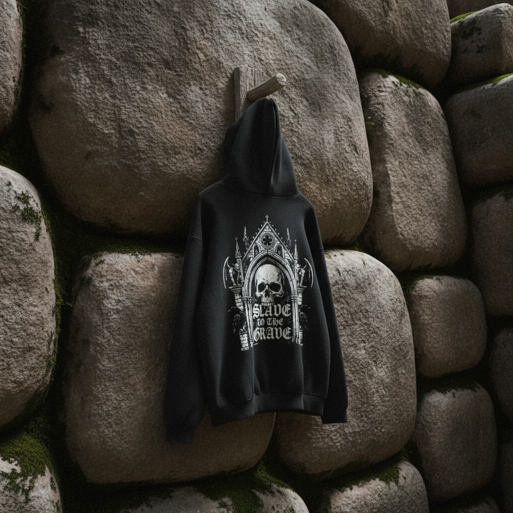 SLAVE TO THE GRAVE - CATHEDRAL X VICIOUS LIMBS - Hand-Frayed Sunfade Zip Hoodie - RATED E