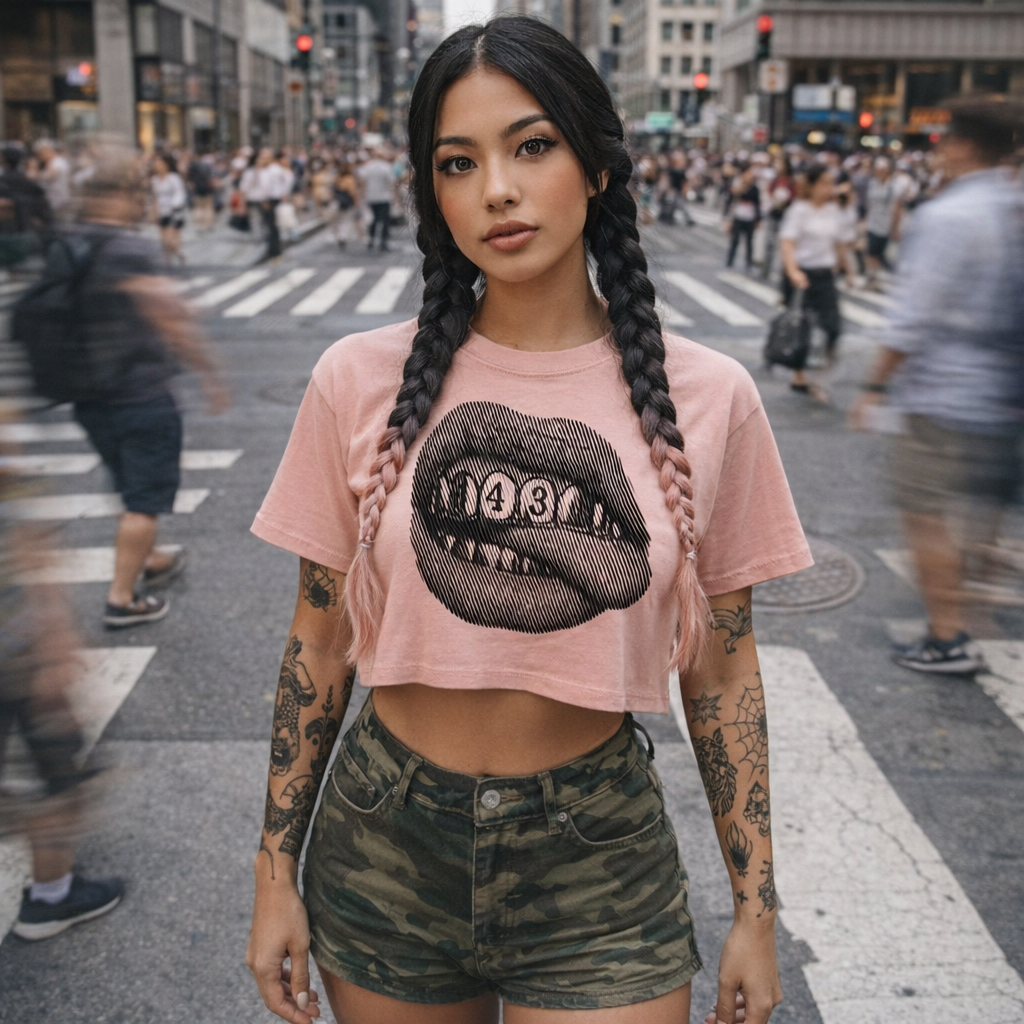 GETT'N IT X ERGO143 - Snow Washed Crop Top
