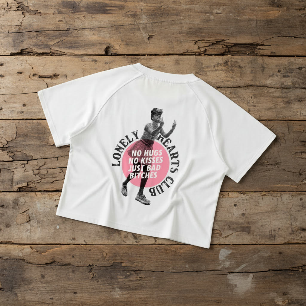 LONELY HEARTS CLUB X VICIOUS LIMBS - Mineral Wash Crop T